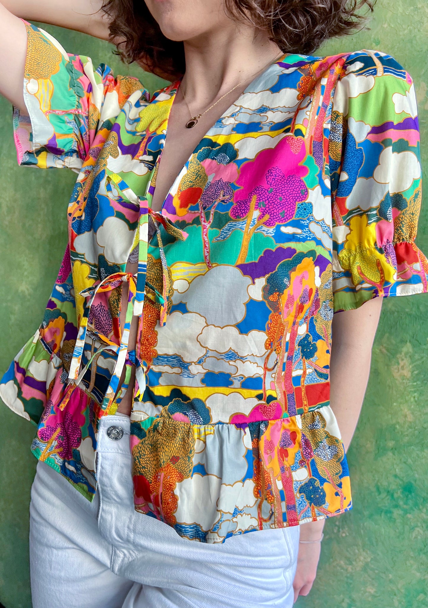 LIBERTY PRINT TIE TOP