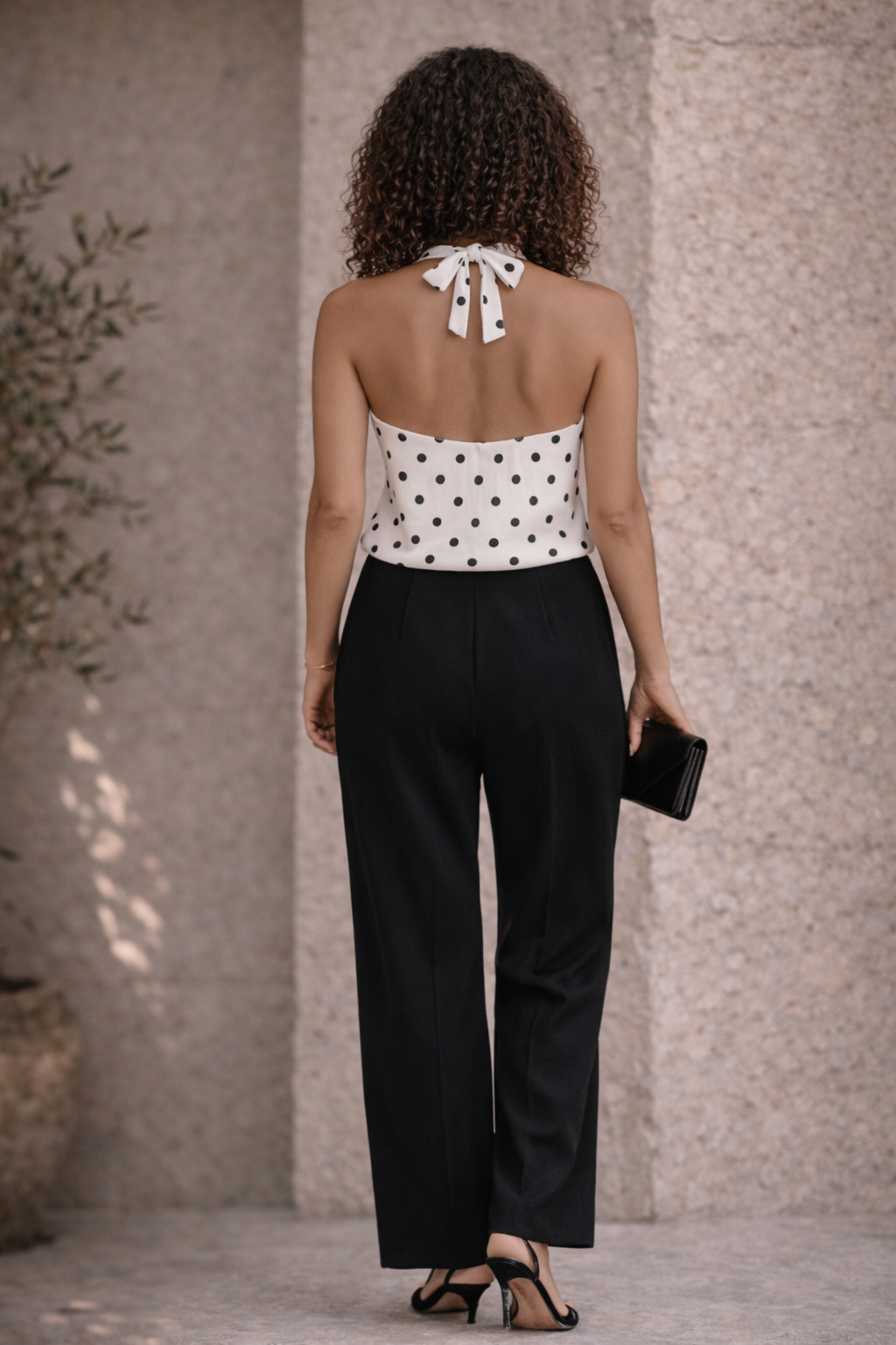 ROSIE POLKA DOT HALTER NECK TOP