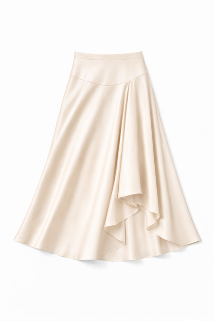SILK MIDI SKIRT