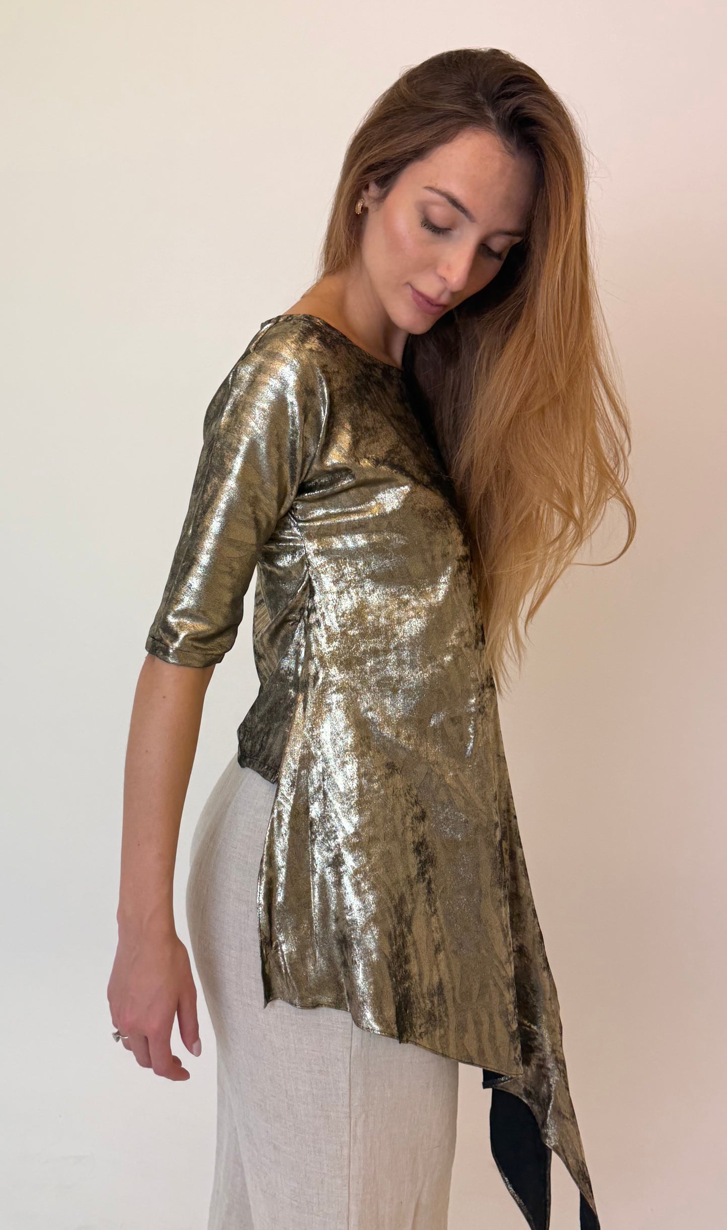GOLD METALLIC BLOUSE