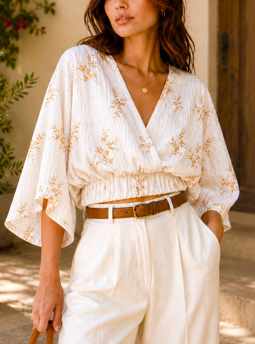 SARA EMBROIDERED TOP