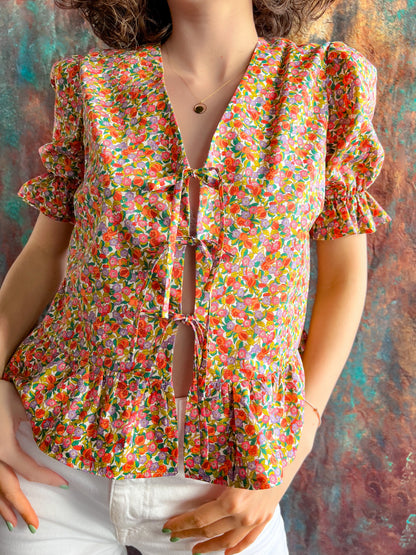 LIBERTY PRINT TIE TOP