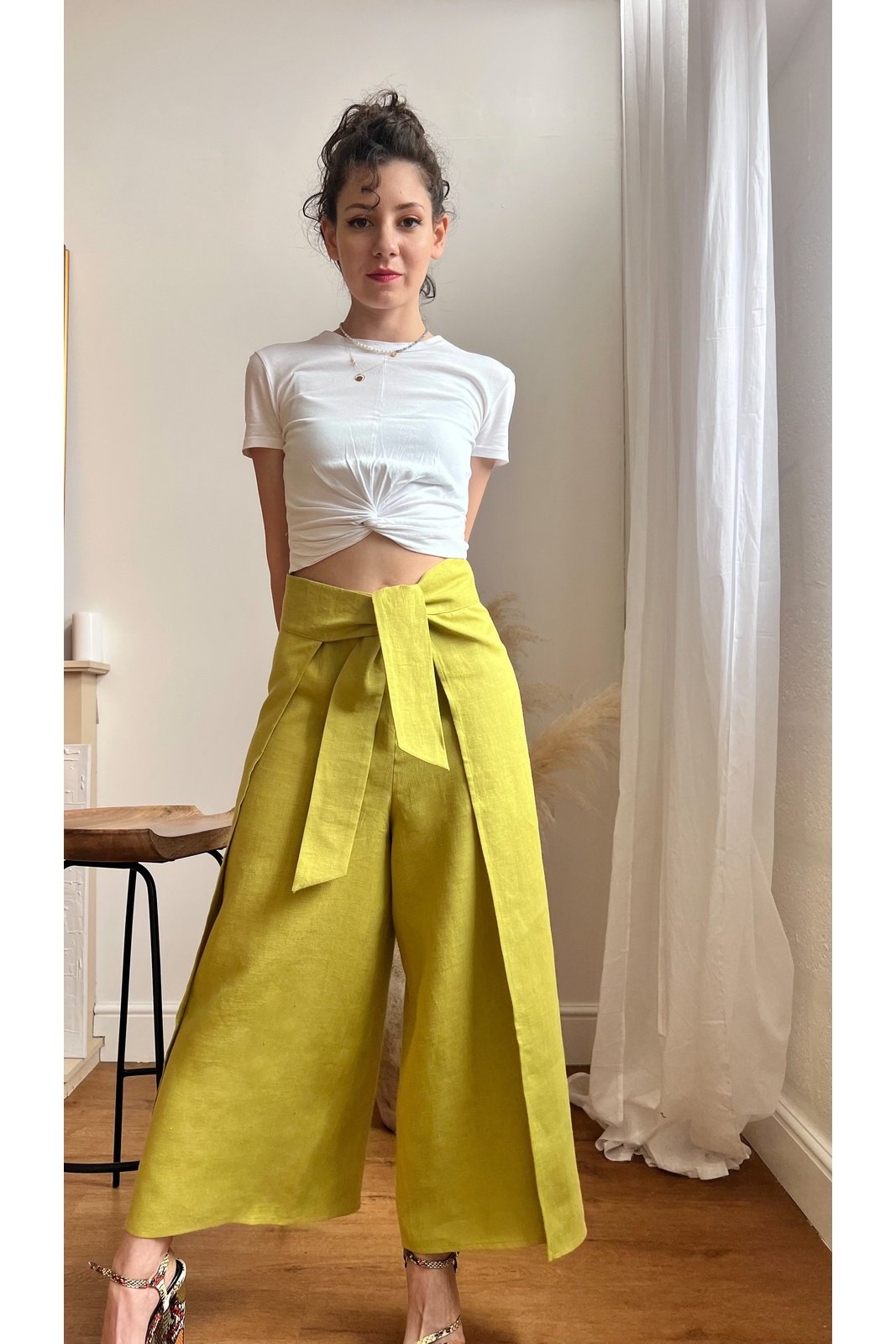 WRAP LINEN TROUSERS