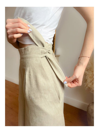 WIDE-LEG LINEN TROUSERS