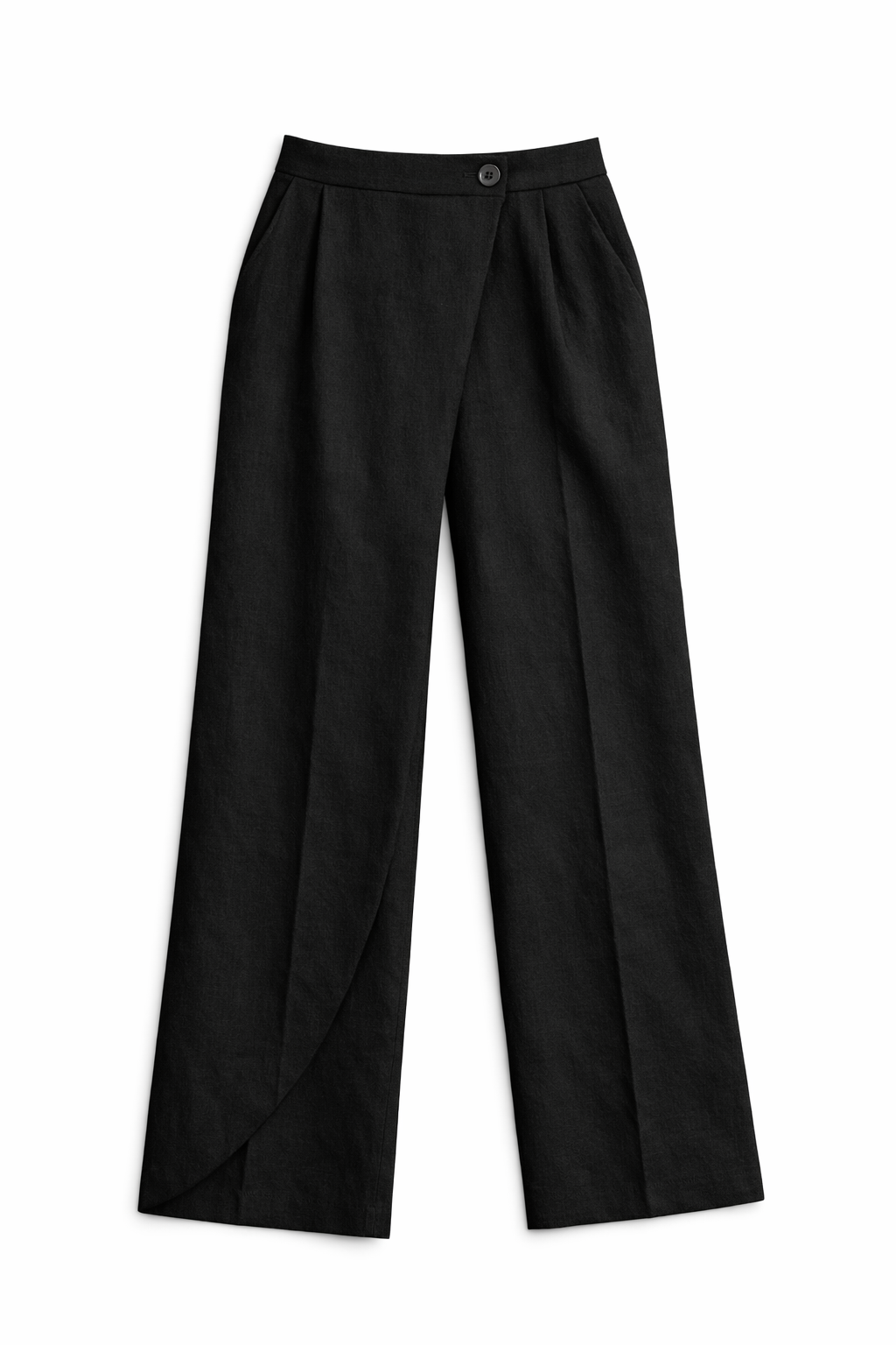 TAILORED WIDE-LEG LINEN TROUSERS