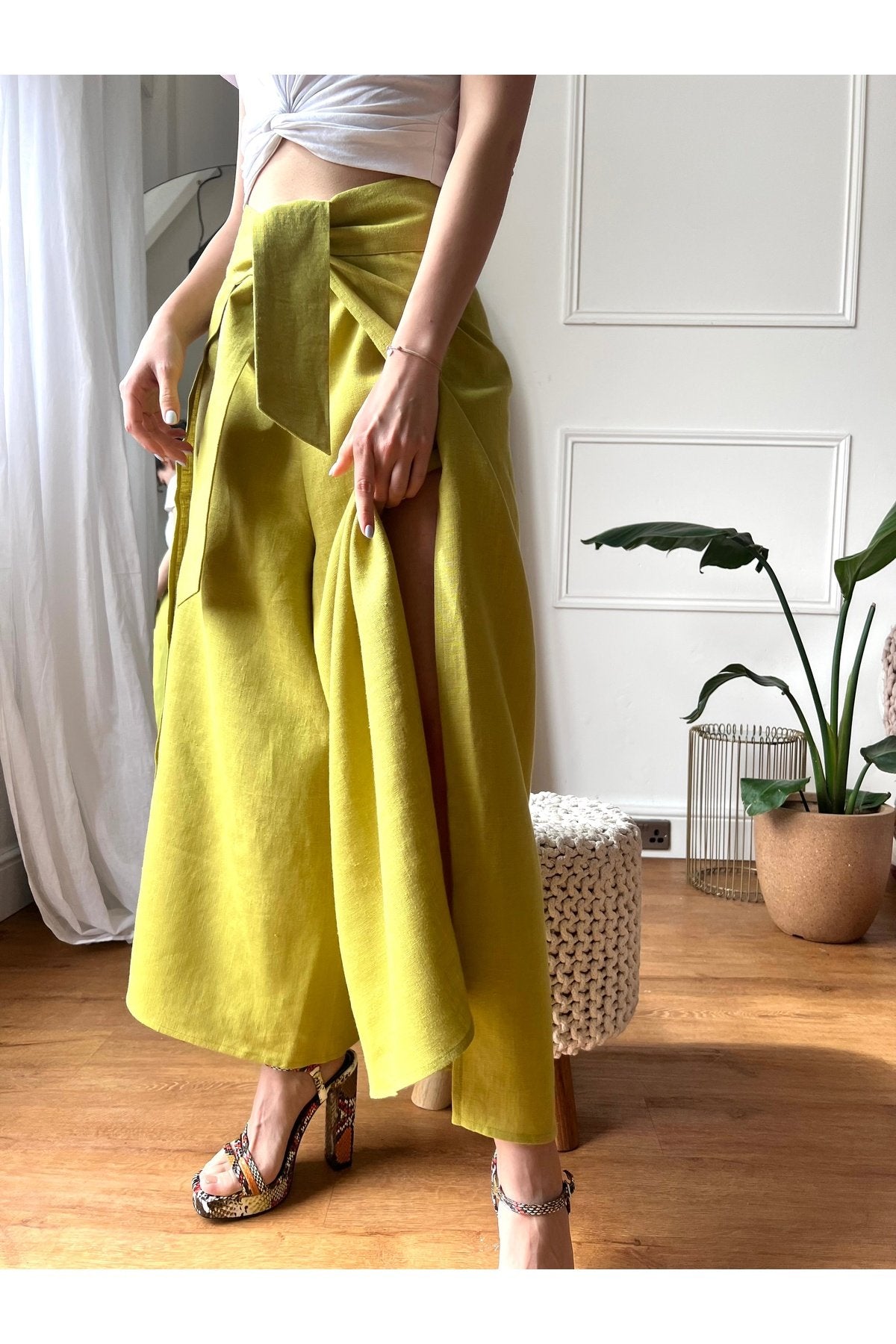 WRAP LINEN TROUSERS