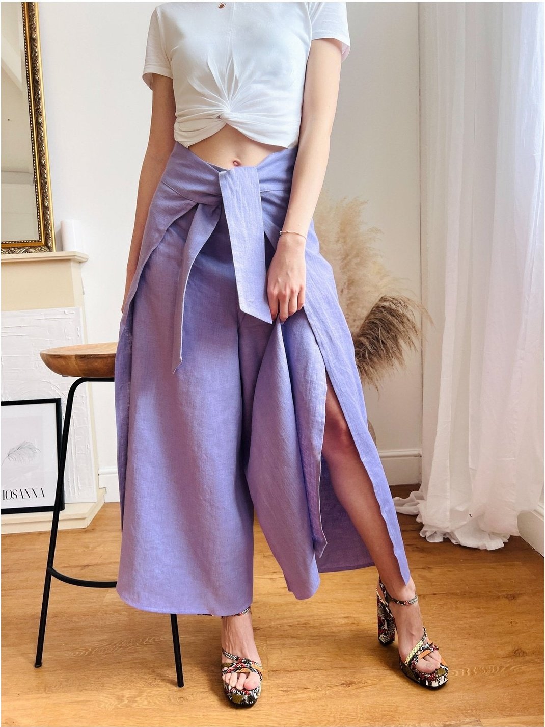 WRAP LINEN TROUSERS