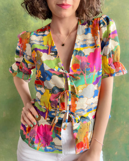 LIBERTY PRINT TIE TOP