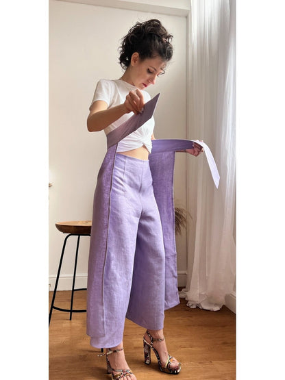 WRAP LINEN TROUSERS