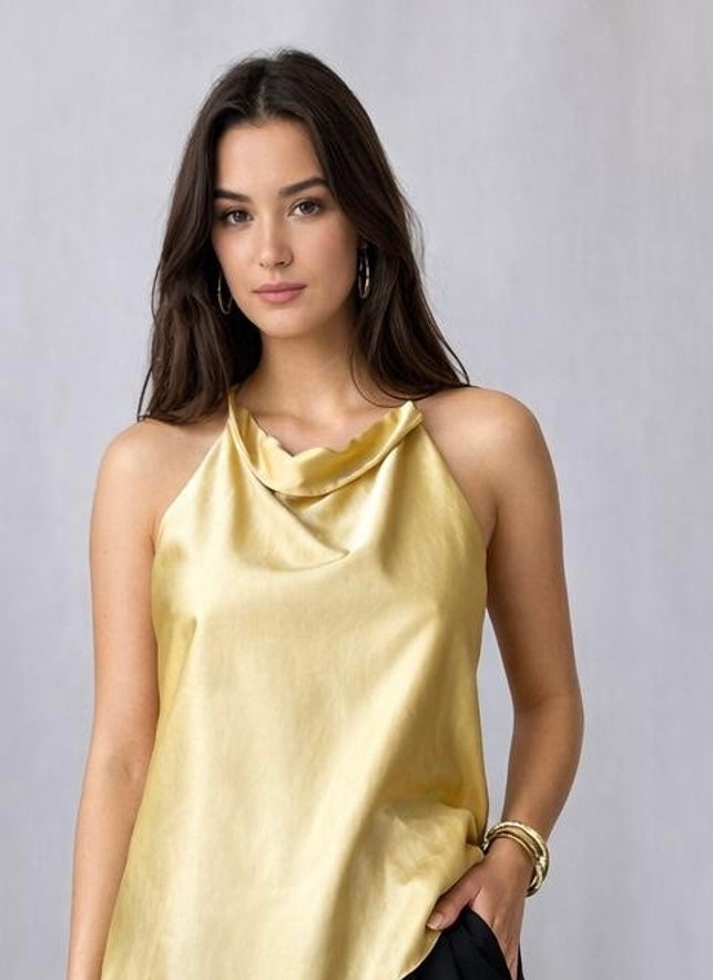 GOLD DRAPED BACKLESS TOP