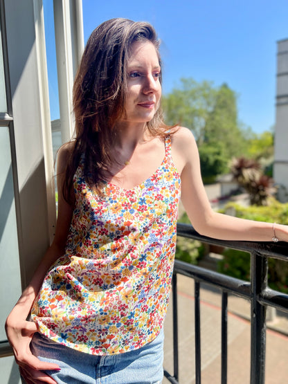 LIBERTY PRINT V-NECK CAMI TOP