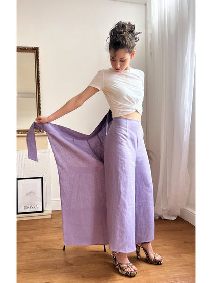WRAP LINEN TROUSERS
