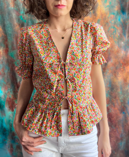 LIBERTY PRINT TIE TOP