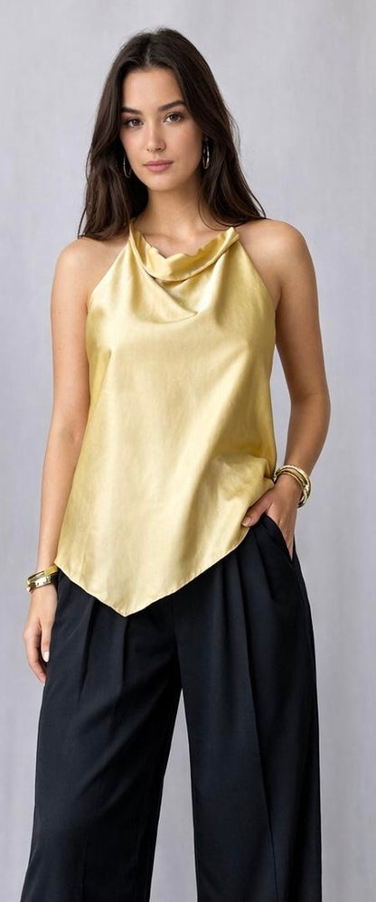 GOLD DRAPED BACKLESS TOP