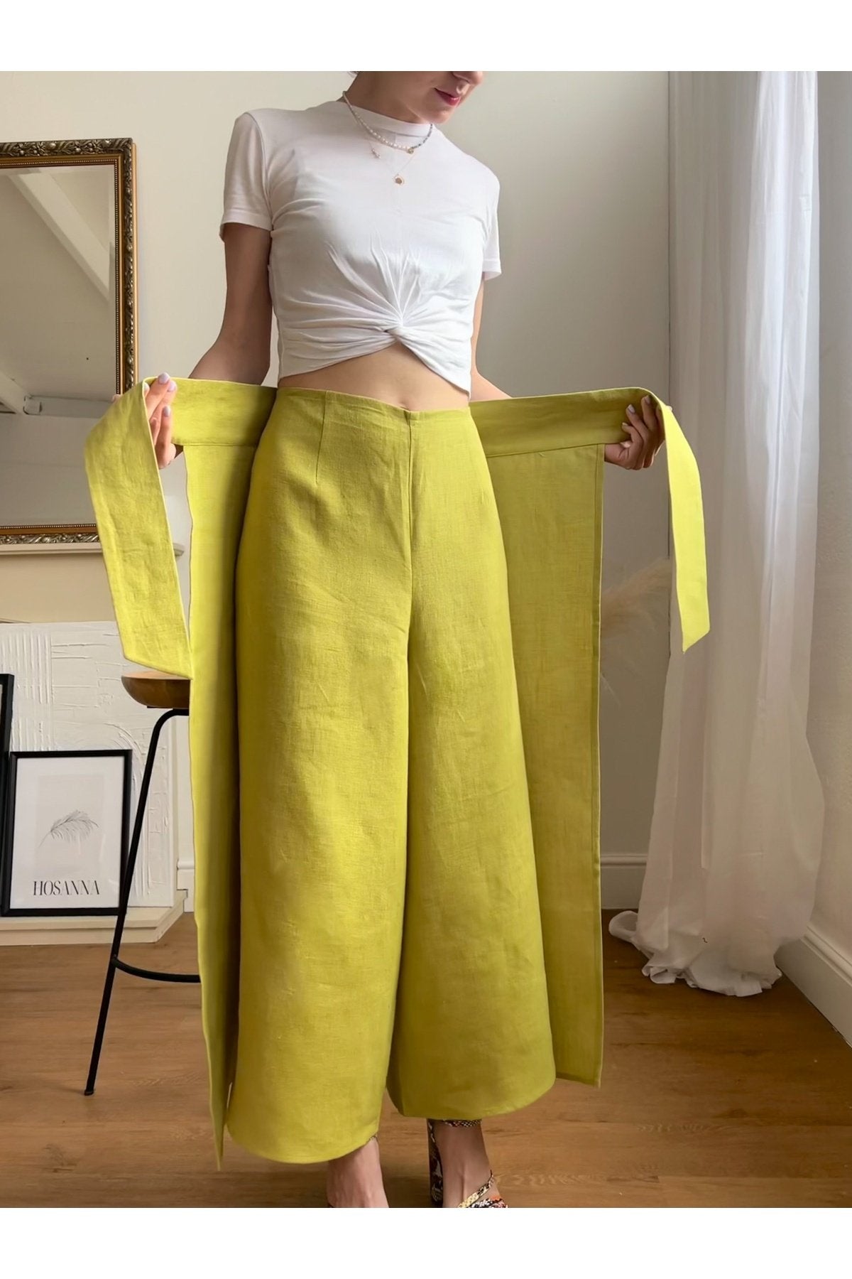 WRAP LINEN TROUSERS