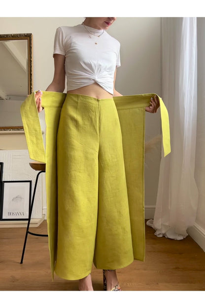 WRAP LINEN TROUSERS