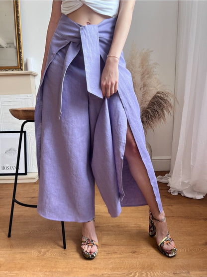 WRAP LINEN TROUSERS