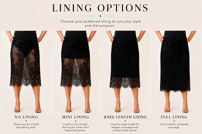 ÉTOILE BLACK BEADED LACE SKIRT