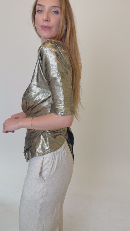 GOLD METALLIC BLOUSE