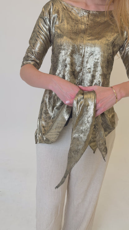 GOLD METALLIC BLOUSE