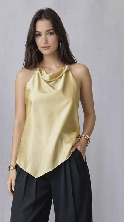 GOLD DRAPED BACKLESS TOP